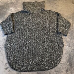 Express Womens Medium Gray Confetti Ribbed Turtleneck Oversized Sweater 17532